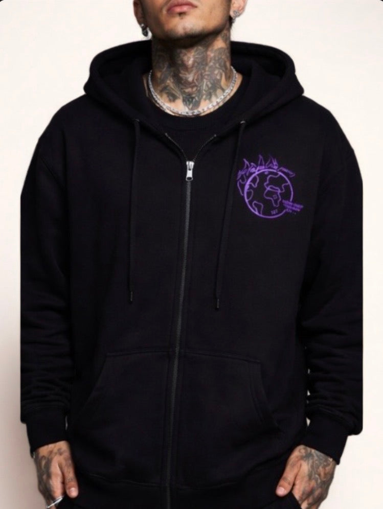 The OTWFF Black & Purple University Zip Up