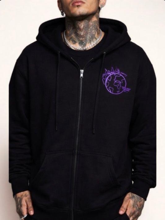 The OTWFF Black & Purple University Zip Up