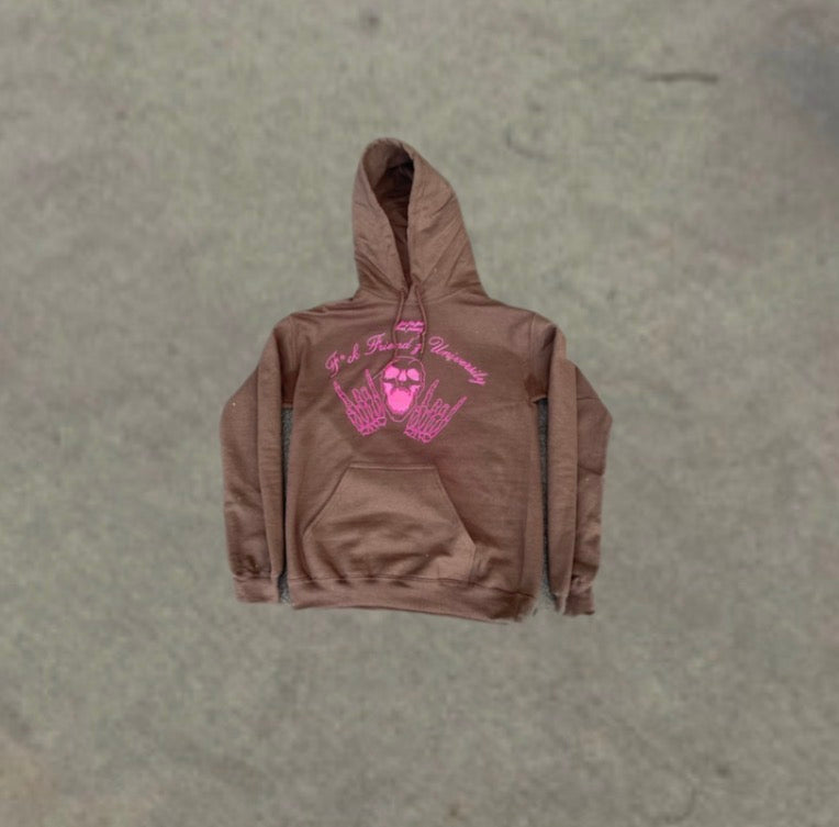 Brown & Pink F*ck Friend’s University Pull Over