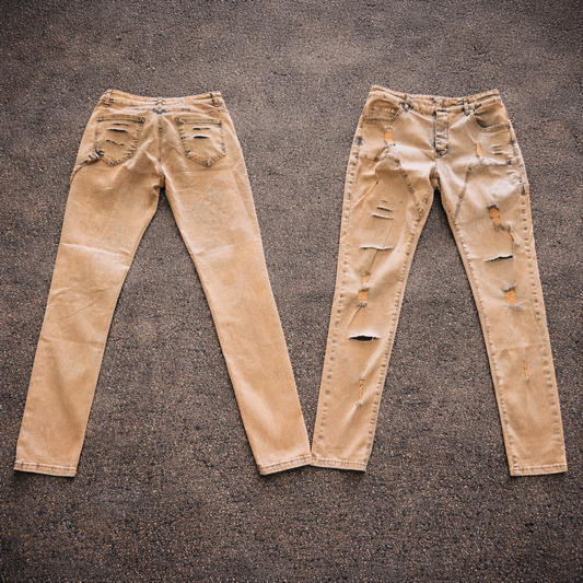 OTWFF Customized Distressed Ripped Pink Acid Wash’d Skinnies