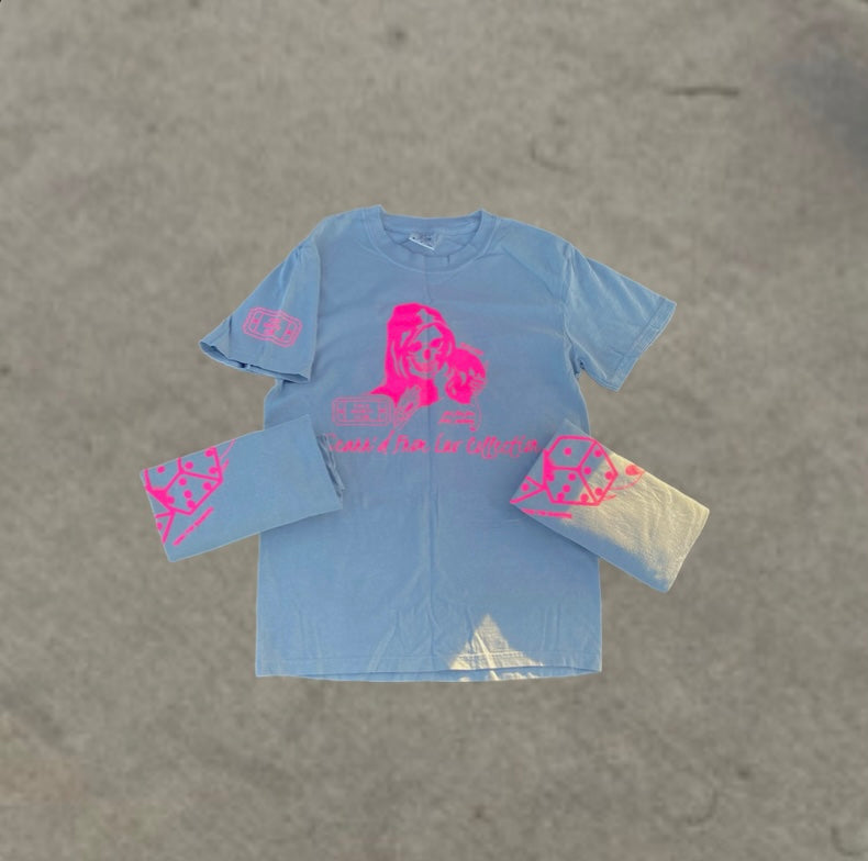 ᔰꫀꪜꪖTakinRisk’s Chrome Grey & Pink Tee