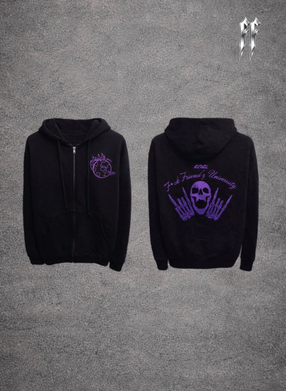 The OTWFF Black & Purple University Zip Up