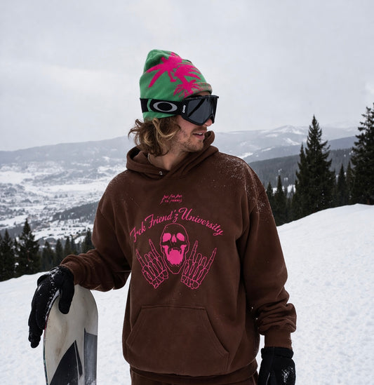 No Friends In Paradise Set — Earth Brown | Neon Pink