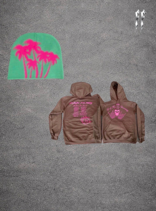 No Friends In Paradise Set — Earth Brown | Neon Pink